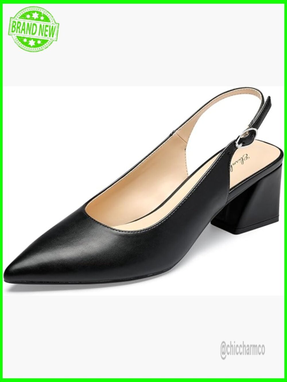 Slingback Closed Toe Block Chunky Low Heel Pumps Dress Shoes